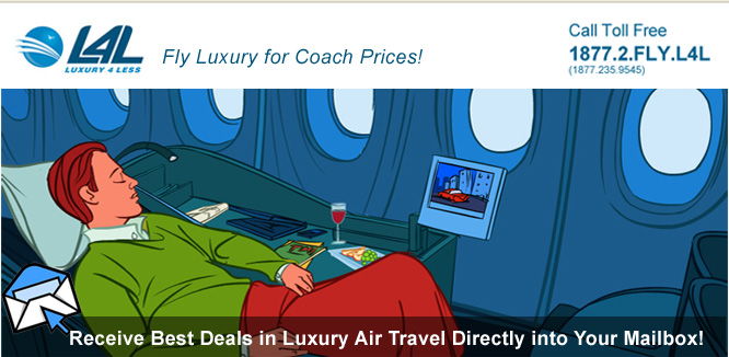 Sign up to receive best deals in luxury air travel